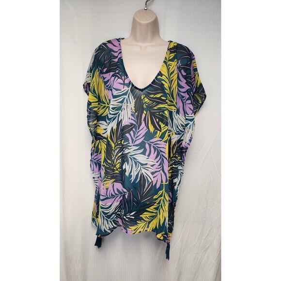 Palisades Beach Club Women's V-Neck Sheer Chiffon Swimsuit Covered Size XL/XXL - Picture 4 of 10